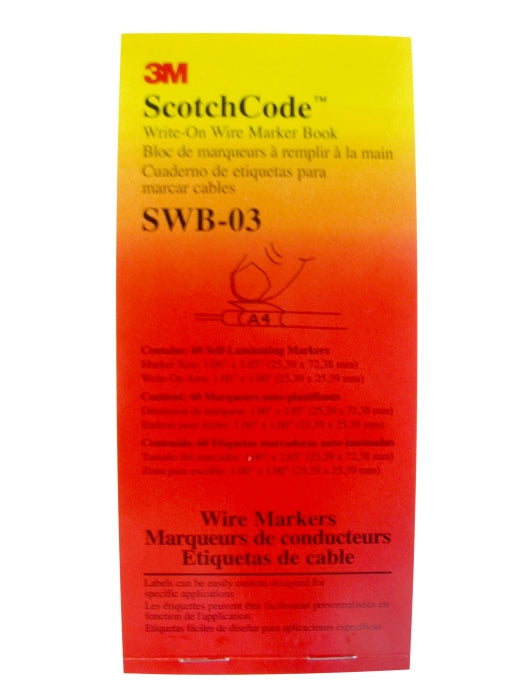 3M 3M SWB-3 Write-On Wire Marker Book 2.85 in L x 1 in W