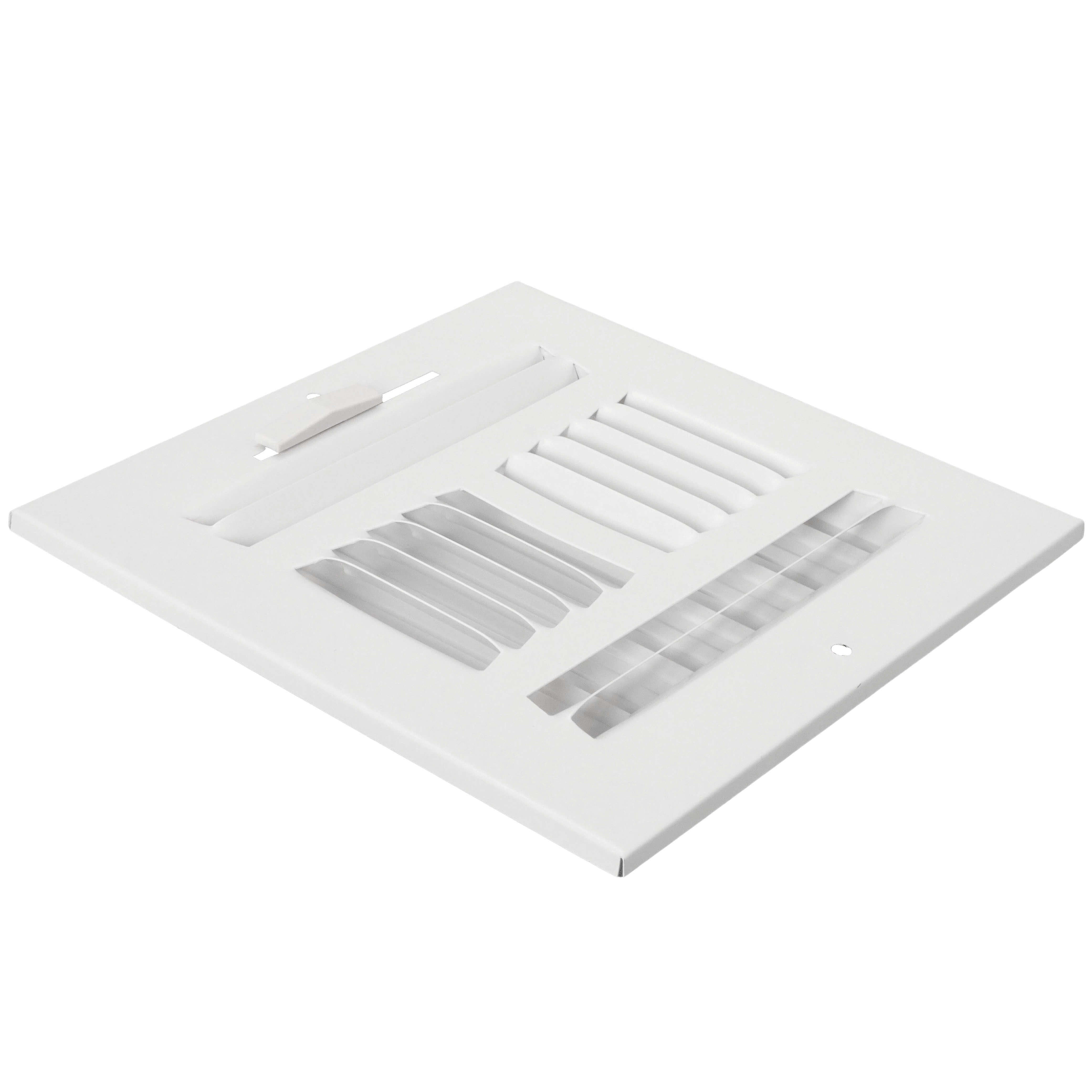 HART & COOLEY Hart & Cooley 43889 Sidewall / Ceiling Register, 6 x 6 White Steel 4-Way 43889
