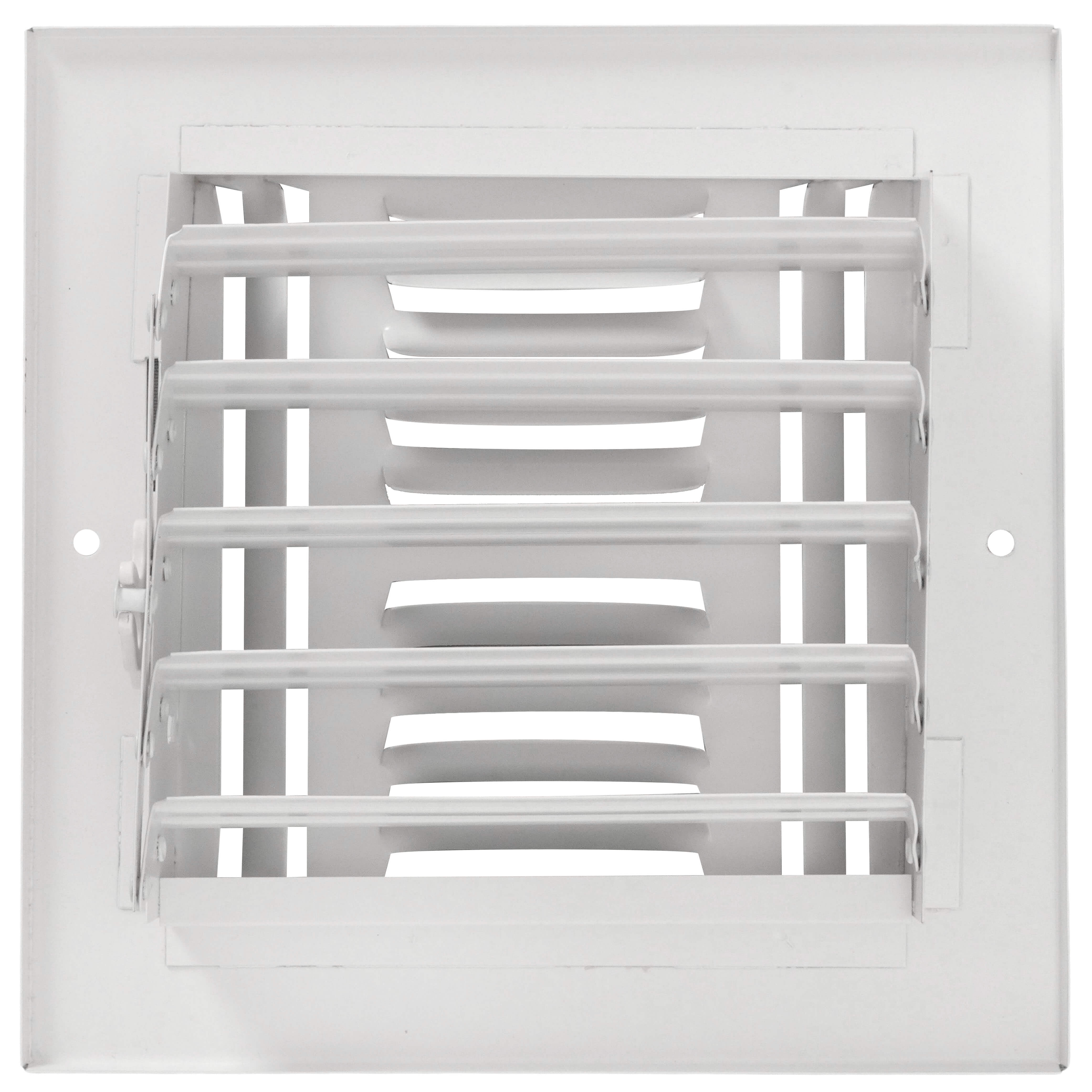 HART & COOLEY Hart & Cooley 43889 Sidewall / Ceiling Register, 6 x 6 White Steel 4-Way 43889