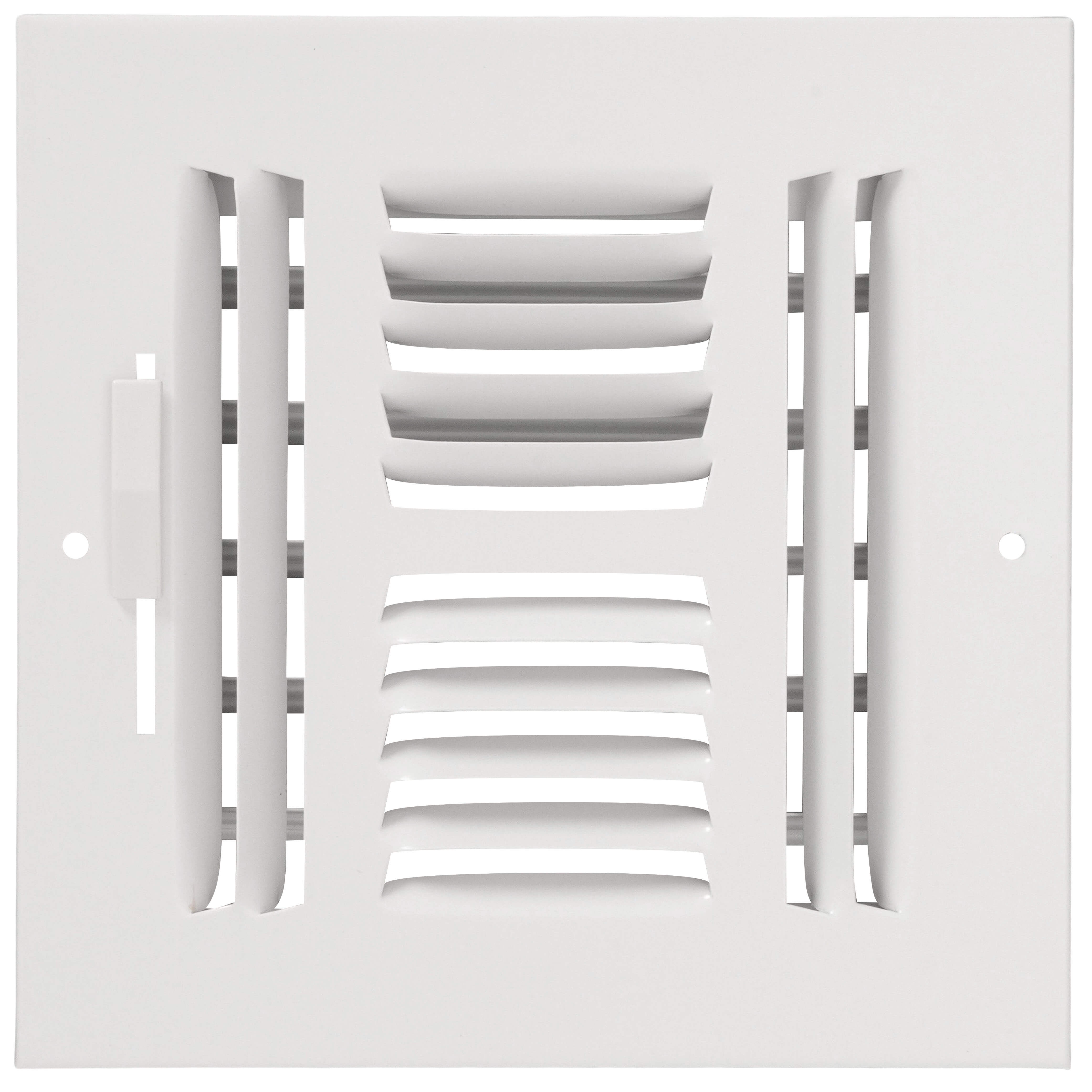 HART & COOLEY Hart & Cooley 43889 Sidewall / Ceiling Register, 6 x 6 White Steel 4-Way 43889