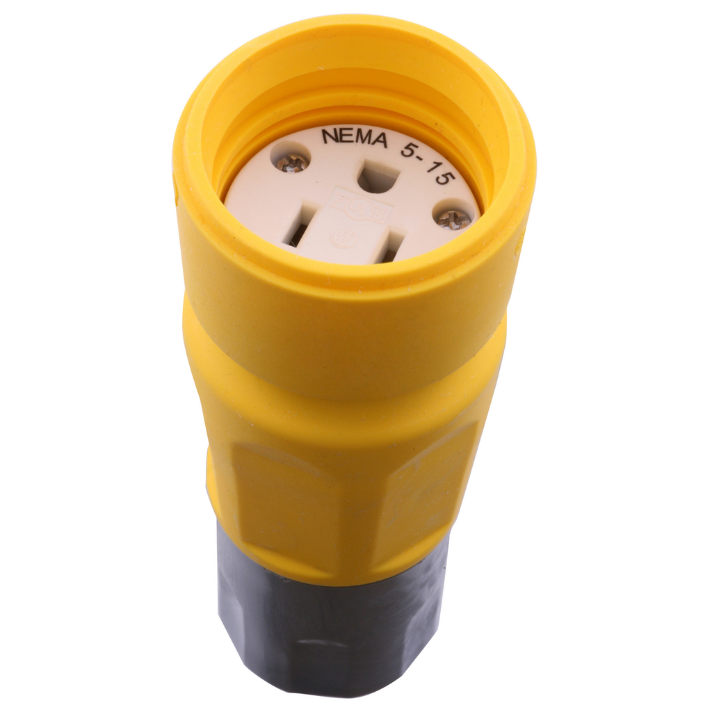 HUBBELL WIRING Hubbell HBL15W47A 15 Amp 125 Volt 2-Pole 3-Wire Straight Blade Connector