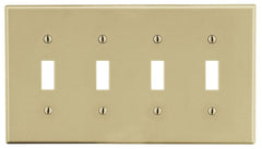 HUBBELL Hubbell Wiring Device-Kellems P4I Wall Plate 4 Gang Toggle Switch Standard
