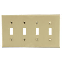 HUBBELL Hubbell Wiring Device-Kellems P4I Wall Plate 4 Gang Toggle Switch Standard