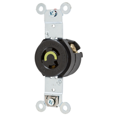 HUBBELL Hubbell Wiring Device-Kellems HBL4710 15A 125V Twist-Lock Black Single Receptacle