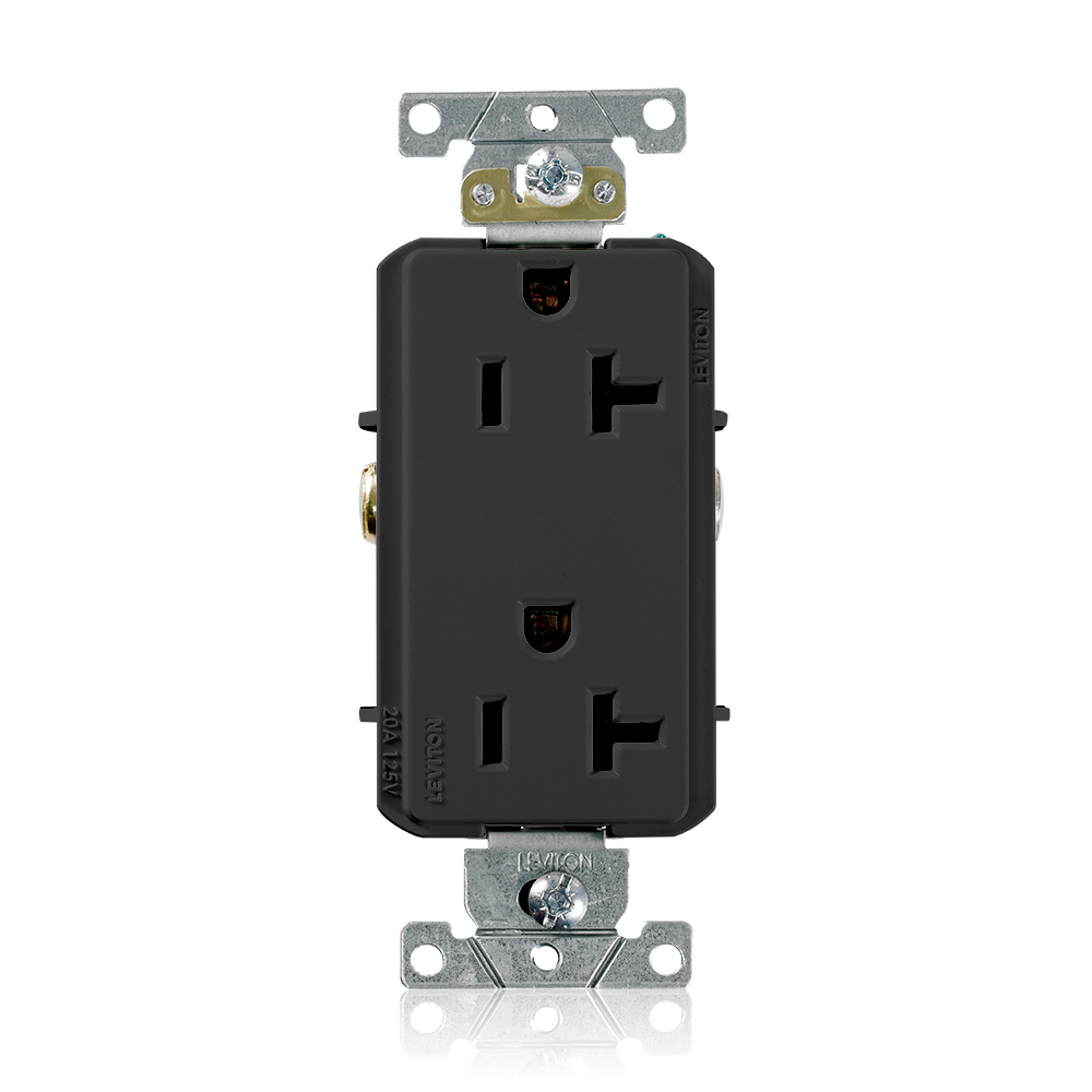 LEVITON Leviton 16342-E Heavy Duty Self Grounding 20 Amp 125 Volt NEMA 5-20R Duplex Receptacle