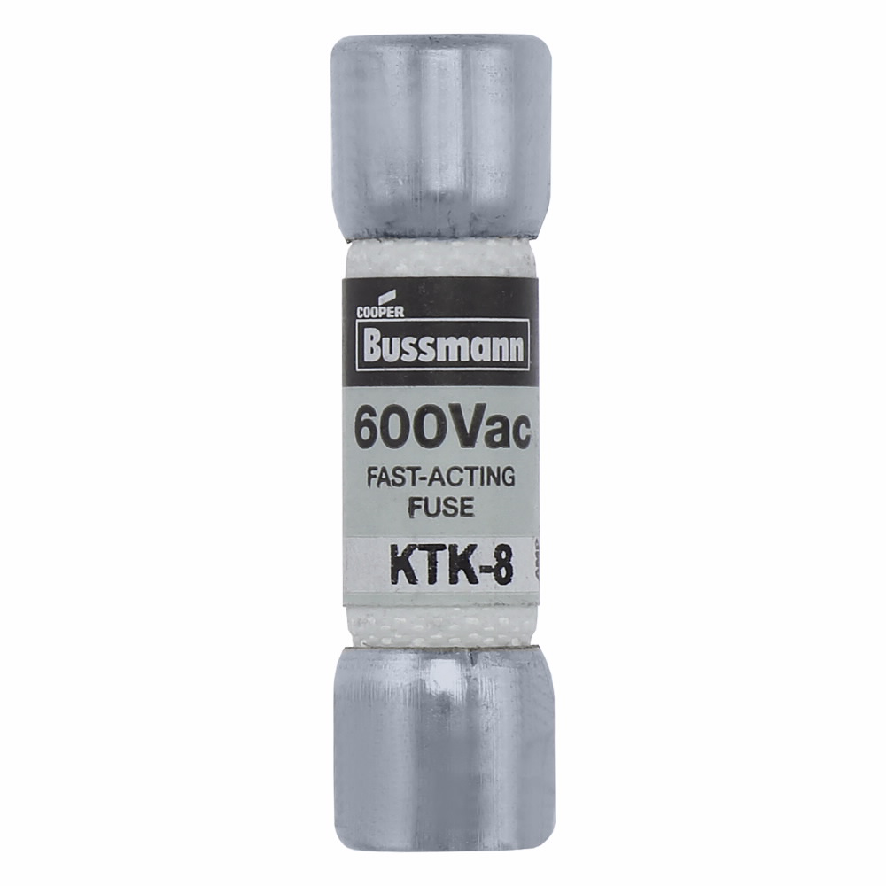 EATON Bussmann KTK-8 600V 8Amp Limitron Fast-Acting Supplemental Fuse Non-Indicating 100kAIC @ 600Vac