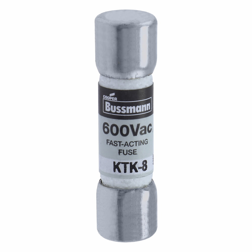 EATON Bussmann KTK-8 600V 8Amp Limitron Fast-Acting Supplemental Fuse Non-Indicating 100kAIC @ 600Vac