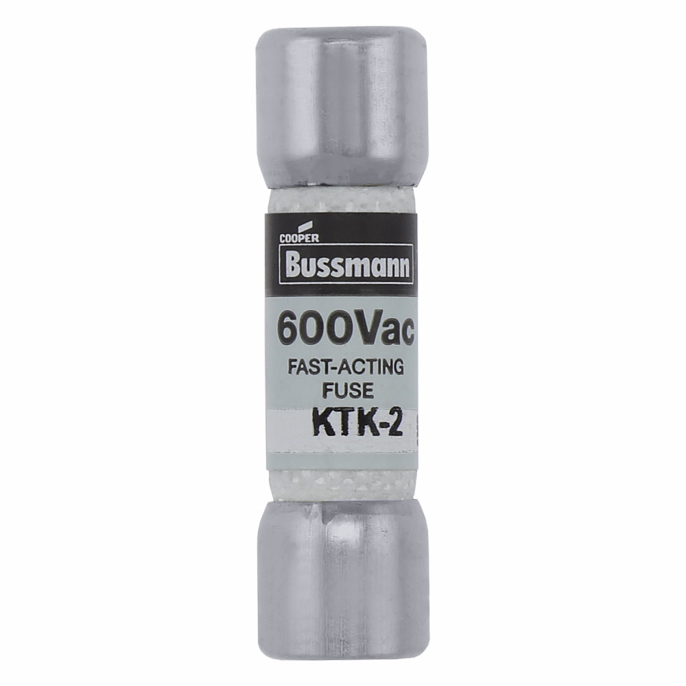 EATON BUSSMANN Bussmann KTK-2 Fast-Acting Fuse 600V 2 Amp Supplemental Fuse