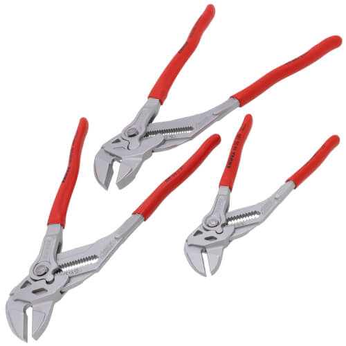 KNIPEX KNIPEX 002006US2 3 Pc Pliers Wrench Set Chrome Plated