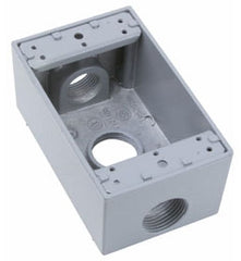 LEGRAND Pass & Seymour WPB33 3/4 Inch 18.5 In. Gray Die-Cast Aluminum 1-Gang 3-Hole Surface Mounting Weatherproof Box