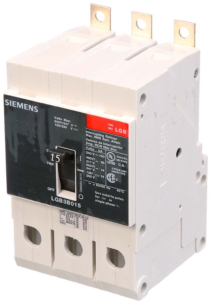 SIEMENS LGB3B015B CIRCUIT BREAKERS