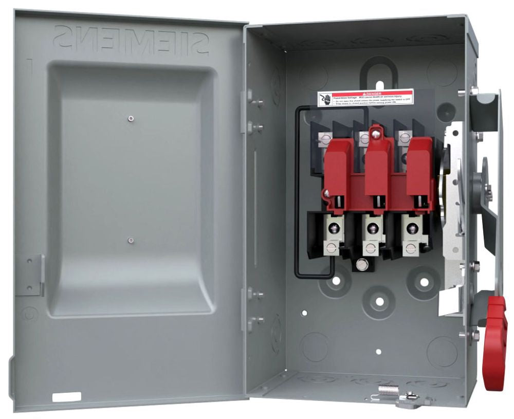 SIEMENS Siemens HNF263 480/600 VAC 250/600 VDC 100 Amp 2-Pole 2-Wire NEMA 1 Heavy Duty Non-Fusible Safety Switch