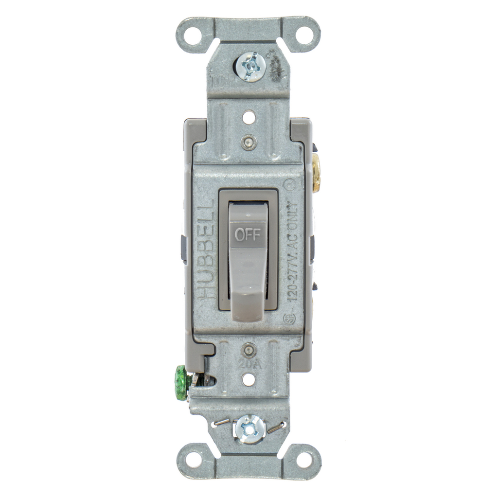 HUBBELL WIRING Hubbell CSB120GY 20 Amp 120/277 VAC 1-Pole Gray Toggle Switch