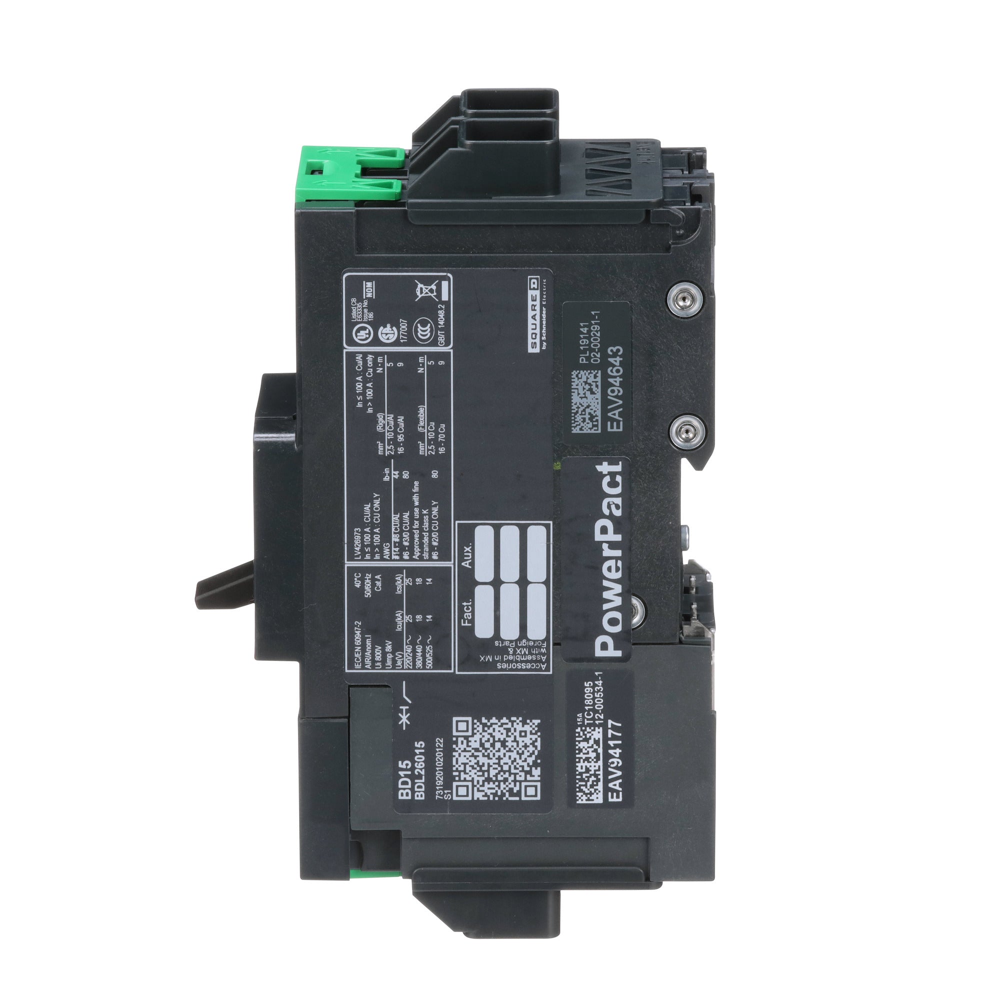 SCHNEIDER ELECTRIC Schneider Electric BDL26015 Circuit Breaker, P, 15A, 2 Pole, 600Y/347VAC, 14kA