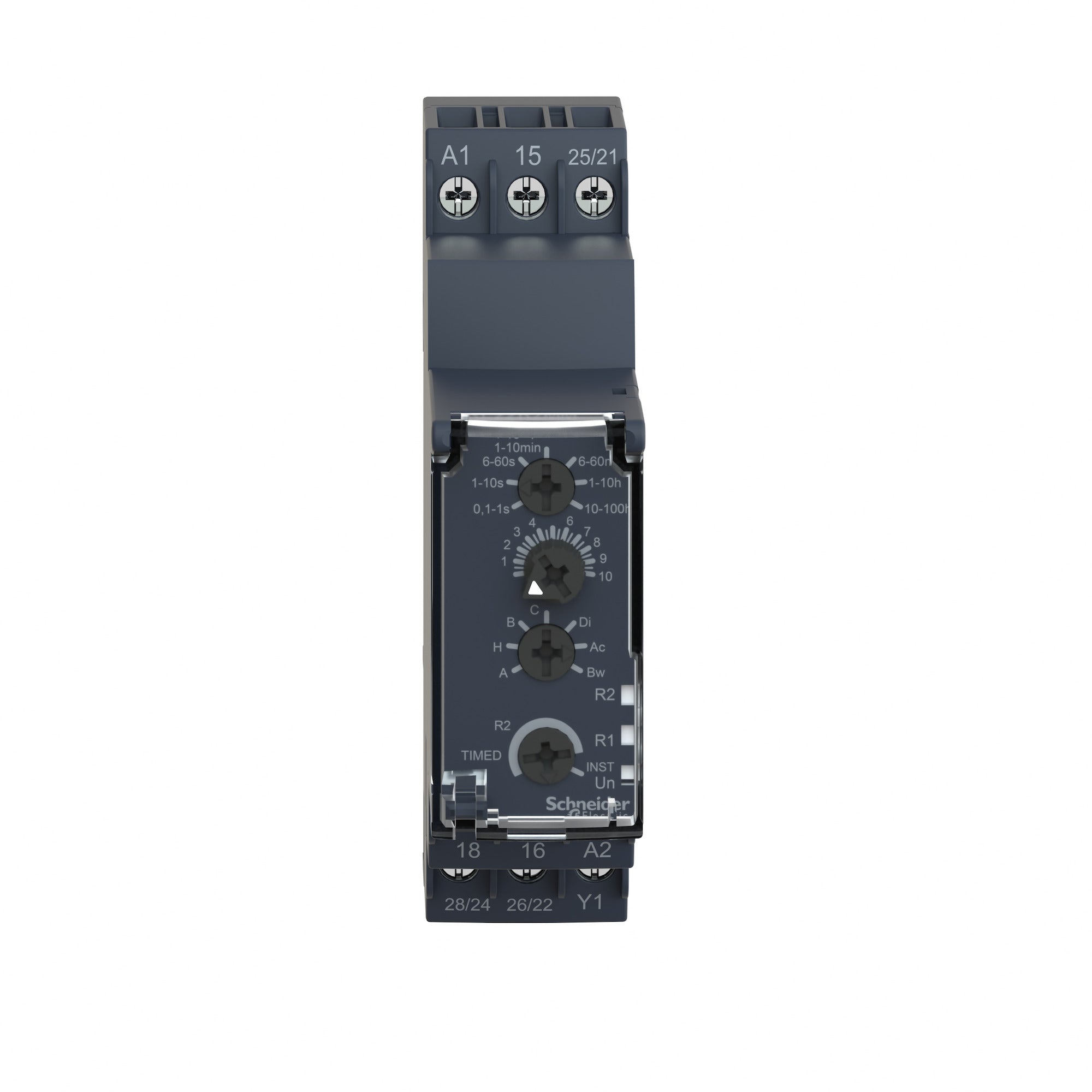 SCHNEIDER ELECTRIC Schneider Electric RE22R2MMU multifunction relay, 8A, 2CO, 0.1s to 100h, 24V DC or 24...240V AC DC