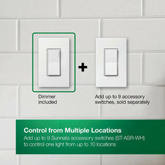 LUTRON Lutron STCL-153M-WH Lutron Sunnata LED+ Touch Dimmer 120V 150W or 600W