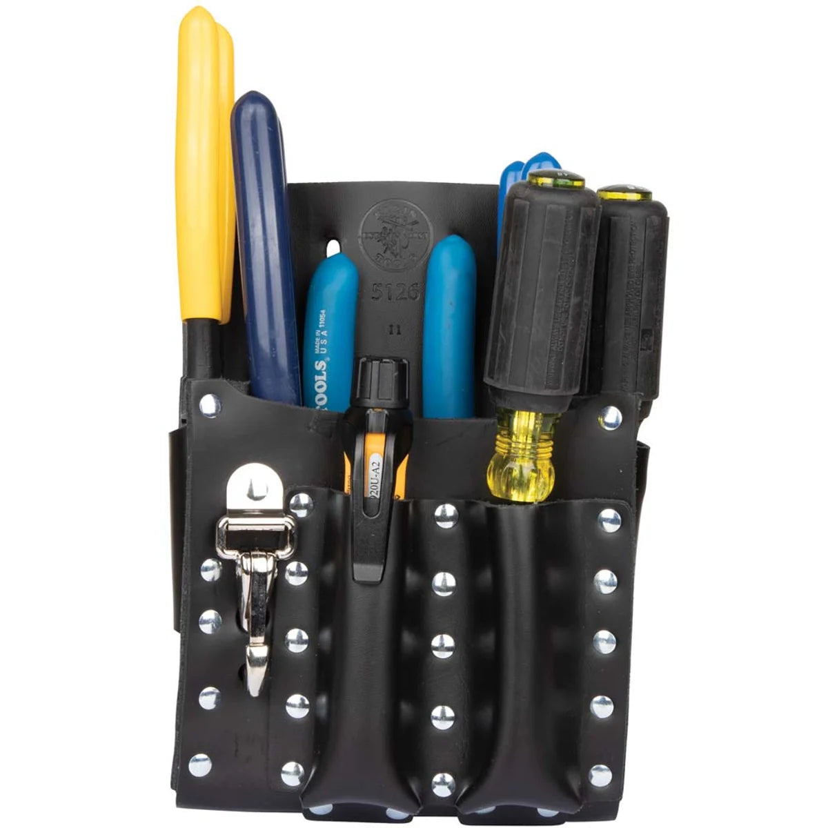KLEIN TOOLS Klein 5126 Leather Tool Pouch with Knife Snap, 5-Pocket