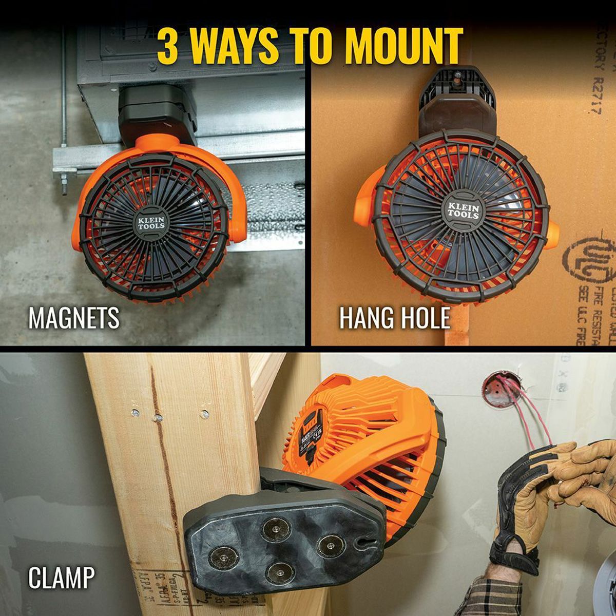 KLEIN TOOLS Klein Tools PJSFM2 Rechargeable Clamping Fan