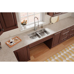 ELKAY Elkay ELUHAD311855PD Lustertone Classic Stainless Steel Double Bowl Undermount Sink