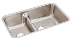 ELKAY Elkay ELUHAQD32179 Lustertone Classic Stainless Steel 2-Bowl Undermount Sink