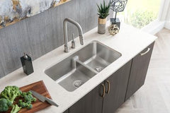ELKAY Elkay ELUHAQD32179 Lustertone Classic Stainless Steel 2-Bowl Undermount Sink