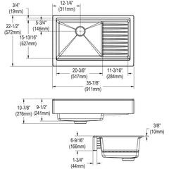 ELKAY Elkay ELUHAD121245 Lustertone Classic Stainless Steel 14-1/2 x 14-1/2 Undermount Sink