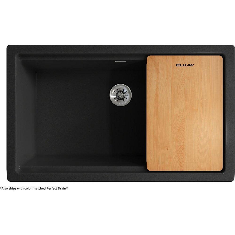 ELKAY Elkay ELXUFP362010CA0 Quartz Luxe 35-7/8 x 21-9/16 in. Composite Single Bowl Farmhouse Sink in Caviar