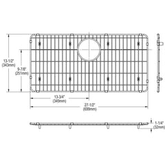 ELKAY Elkay LKOBG2915SS 25-5/16 in. Bottom Sink Grid in Polished Stainless Steel