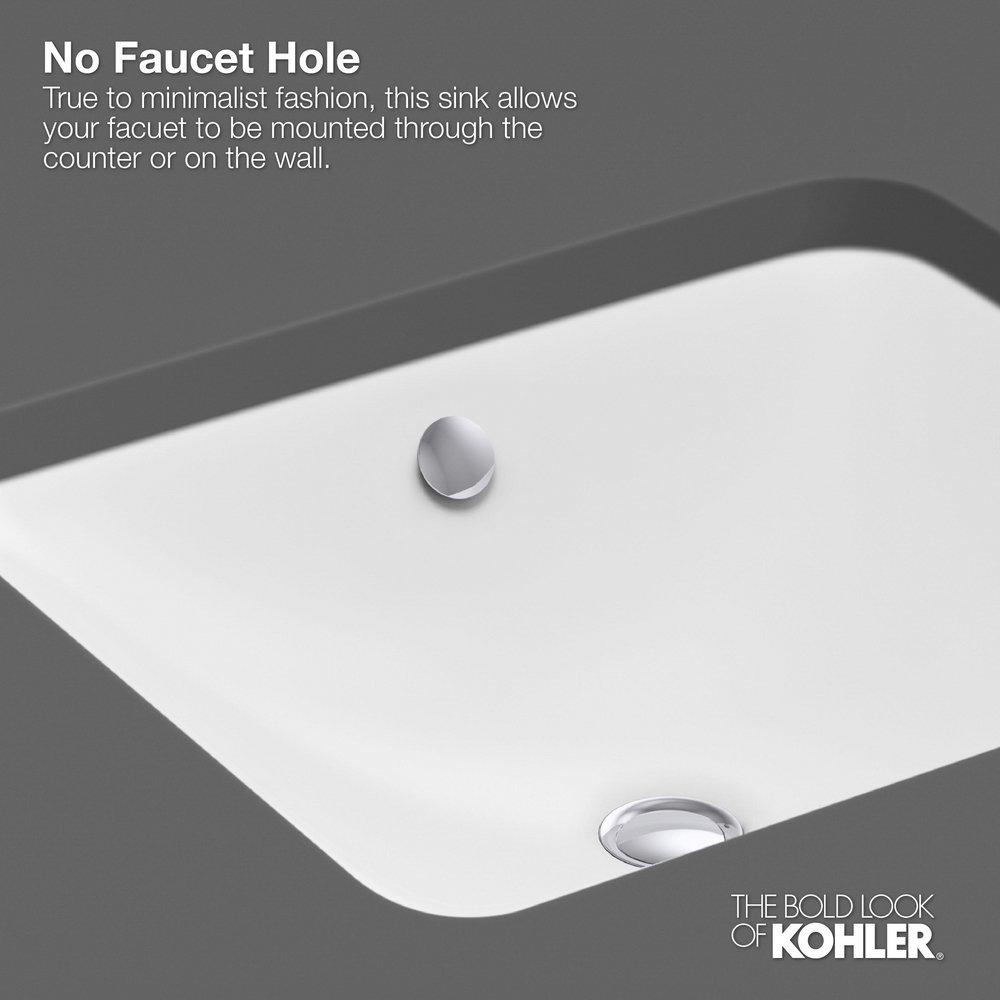 KOHLER KOHLER 2882-0 Verticyl 19-13/16 x 15-5/8 in. Rectangular Undermount Bathroom Sink in White