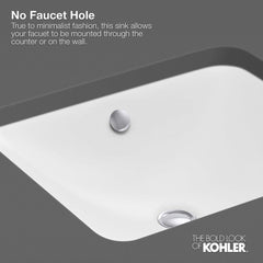 KOHLER KOHLER 2882-0 Verticyl 19-13/16 x 15-5/8 in. Rectangular Undermount Bathroom Sink in White
