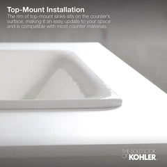 KOHLER KOHLER 2882-0 Verticyl 19-13/16 x 15-5/8 in. Rectangular Undermount Bathroom Sink in White