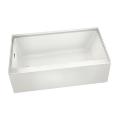 MAAX 105705-L-000-001 Maax Rubix 60 inch x 32 inch x 18 inch Acrylic Soaking Bathtub, Left Hand Drain, White