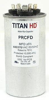 TITAN HD Titan HD PRCFD406A 40/6 MFD Round Dual Motor Run Capacitor 440/370V
