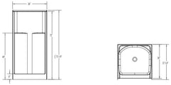 Aquatic 1323C-WH Everyday 1-Piece Shower Stall 32 in W x 72 in H Center Drain