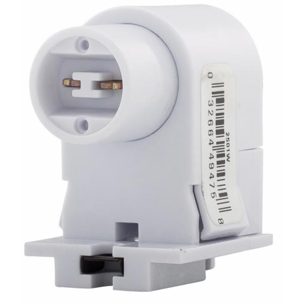 EATON Cooper Wiring 2501W-BOX SlimLine Lampholder, 660 W Lamp, 600 VAC, Recessed Double Contact Plunger Fluorescent Lamp