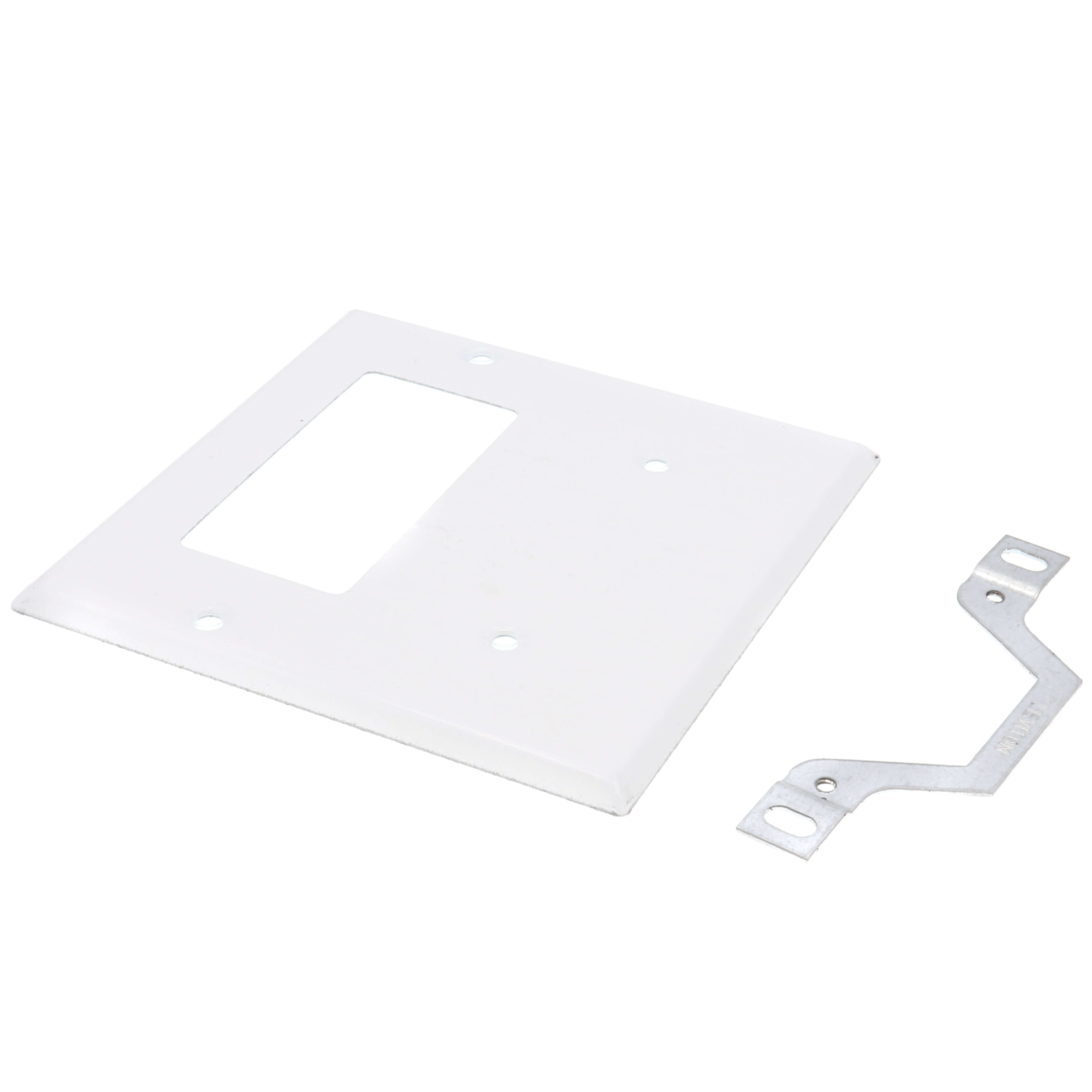 LEVITON Leviton P1426-W White Wallplate 2Gang Blank/Decora Strap Mount