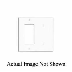 LEVITON Leviton 80708-I 2-Gang 1-Blank 1-Decora/GFCI Device Combination Wallplate Standard Size