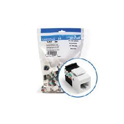 LEVITON Leviton 5G108-BW5 GigaMax CAT5e QuickPort Jack QuickPack, 25-Pack, White