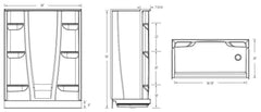 Aquatic 6030CS-LH-A-WH 60 x 31-1/4 x 77-3/8 White Composite Shower Module