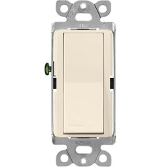 LUTRON Lutron CA-3PS-LA Claro 15 Amp, 3-Way On/Off Rocker Switch, Light Almond