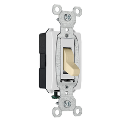 LEGRAND Pass & Seymour CS15AC1I 15 Amp 120/277 VAC 1-Pole Ivory Glass Reinforced Nylon Screw Mounting Toggle Switch