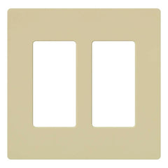 LUTRON Lutron CW-2-IV Claro Wallplate, 2 Gangs, Ivory