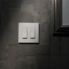 LUTRON Lutron CW-2-IV Claro Wallplate, 2 Gangs, Ivory