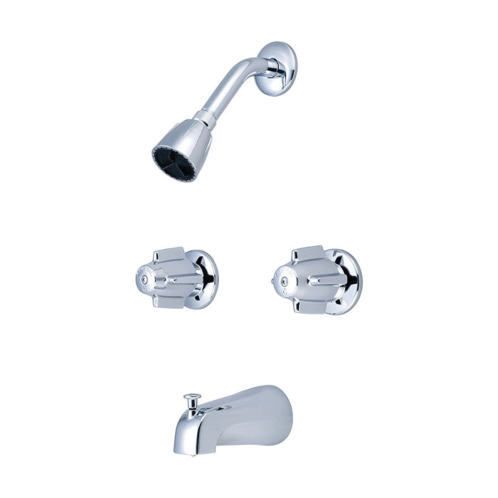 CENTRAL BRASS Central Brass 0997 Two Handle Single Function Bathtub & Shower Faucet in Polished Chrome