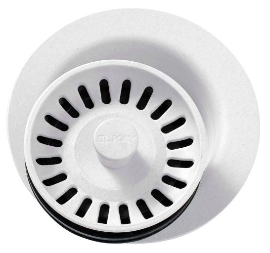 ELKAY Elkay LKQD35WH Polymer Disposer Flange with Removable Basket Strainer and Rubber Stopper