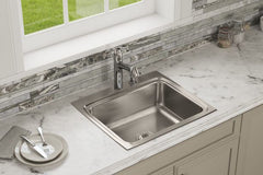 ELKAY Elkay LR25223 Lustertone Classic Stainless Steel 25 x 22 x 8-1/8 3-Hole Single Bowl Drop-In Sink