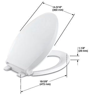 KOHLER Kohler K-4636-96 Cachet, Quiet-Close, Q3 Toilet Seat Replacement MPN