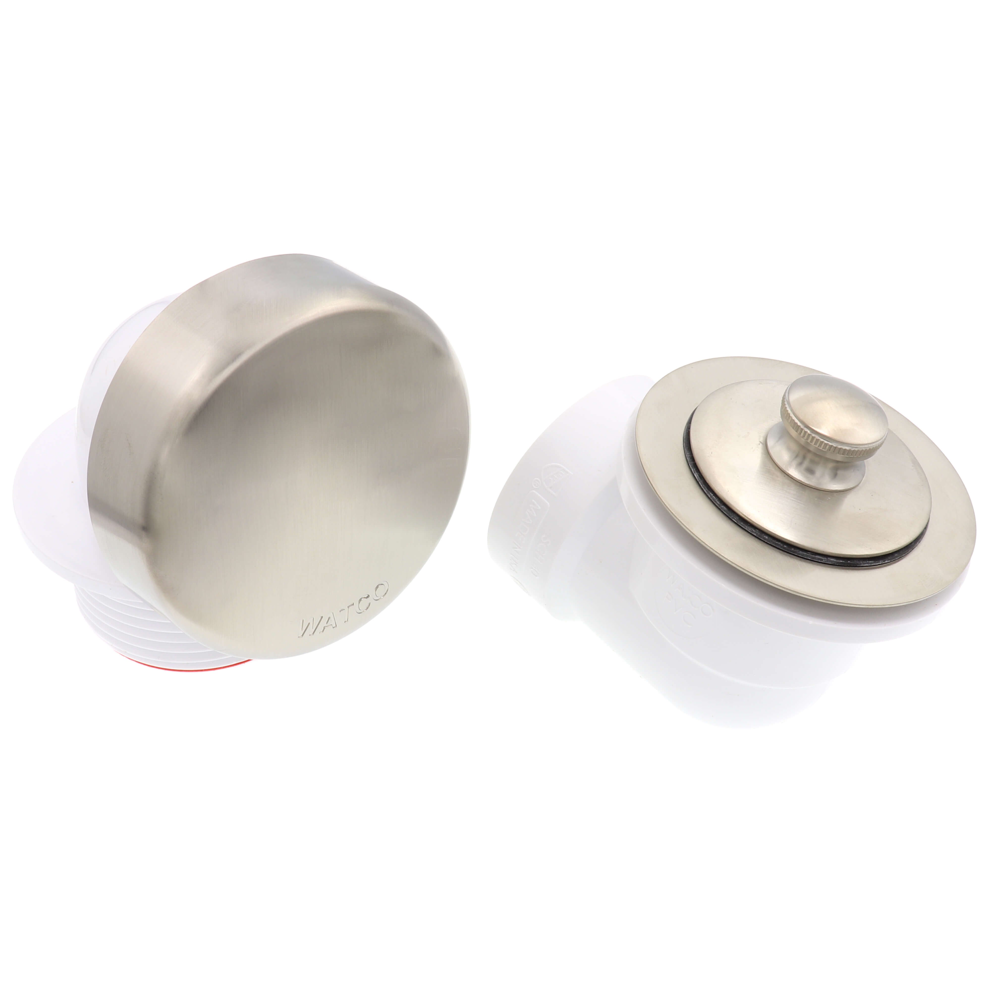 WATCO Watco 901-PP-PVC-BN Innovator 901 Series 11-1/2 in. Plastic Push-Pull Drain in Brushed Nickel