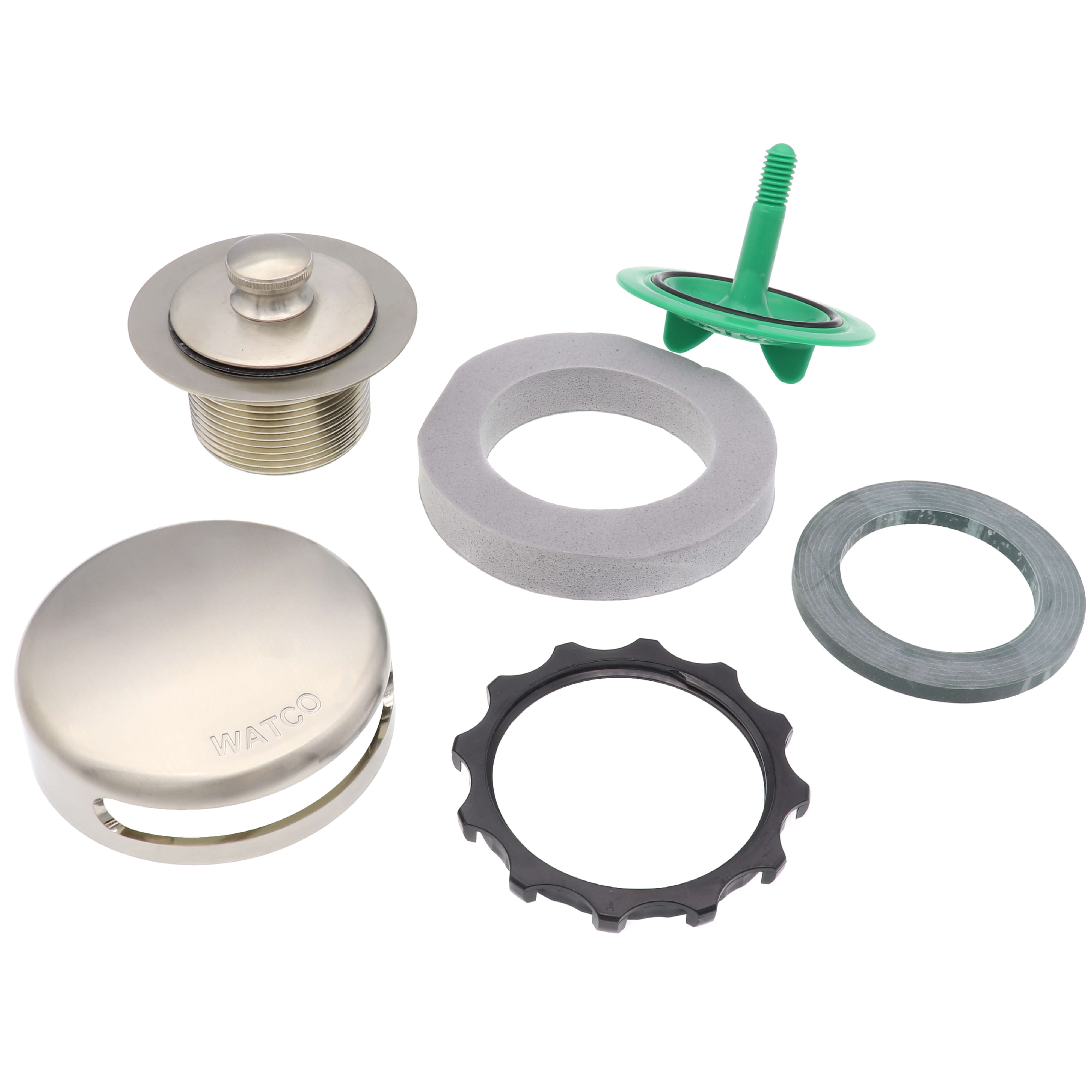 WATCO Watco 901-PP-PVC-BN Innovator 901 Series 11-1/2 in. Plastic Push-Pull Drain in Brushed Nickel