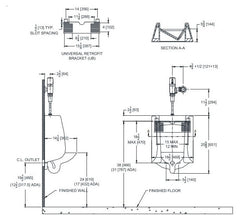 ZURN Zurn Z5755-U Universal Top Spud Urinal 0.125 GPF to 1 GPF